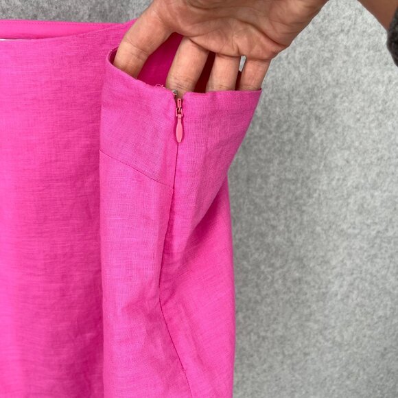 J.Crew Pink Linen-Blend Tank Top | Preppy Barbiecore Summer Blouse - Picture 3 of 12